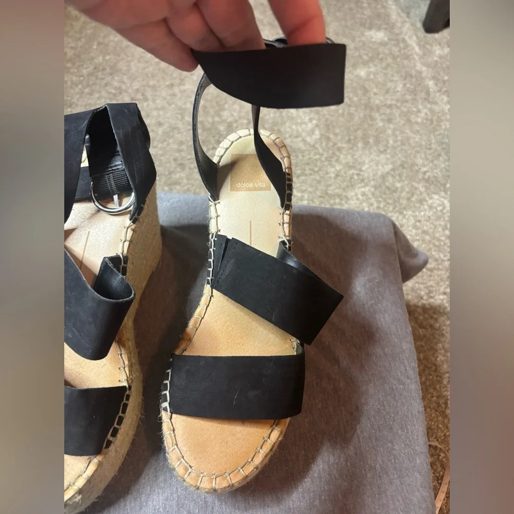 Dolce Vita Shae Platform Espadrille Sandals Size 8 Beach Boho Neutral Date
